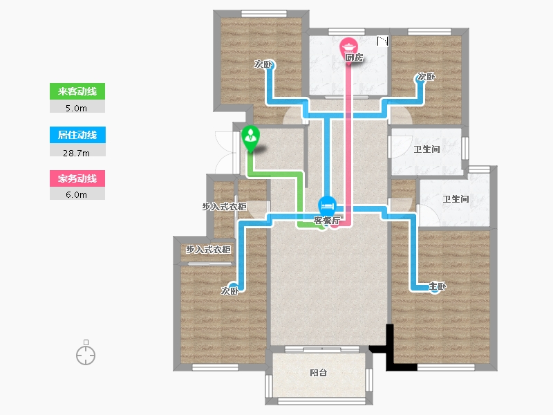 江苏省-徐州市-田昌华府-107.46-户型库-动静线