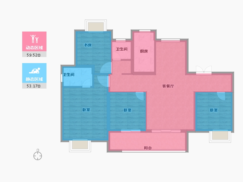 江苏省-常州市-遥光辰苑-101.00-户型库-动静分区