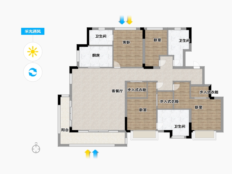 江苏省-无锡市-无锡融创文旅城-150.99-户型库-采光通风