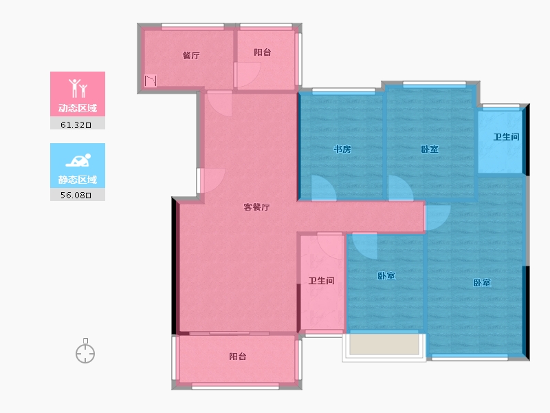 广西壮族自治区-玉林市-喜润金域悦府-106.87-户型库-动静分区