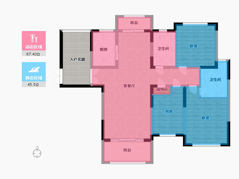 江西省-抚州市-汇丰·瀚林苑-110.99-户型库-动静分区