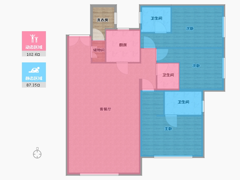 陕西省-西安市-豪享来温德姆至尊公寓-182.01-户型库-动静分区