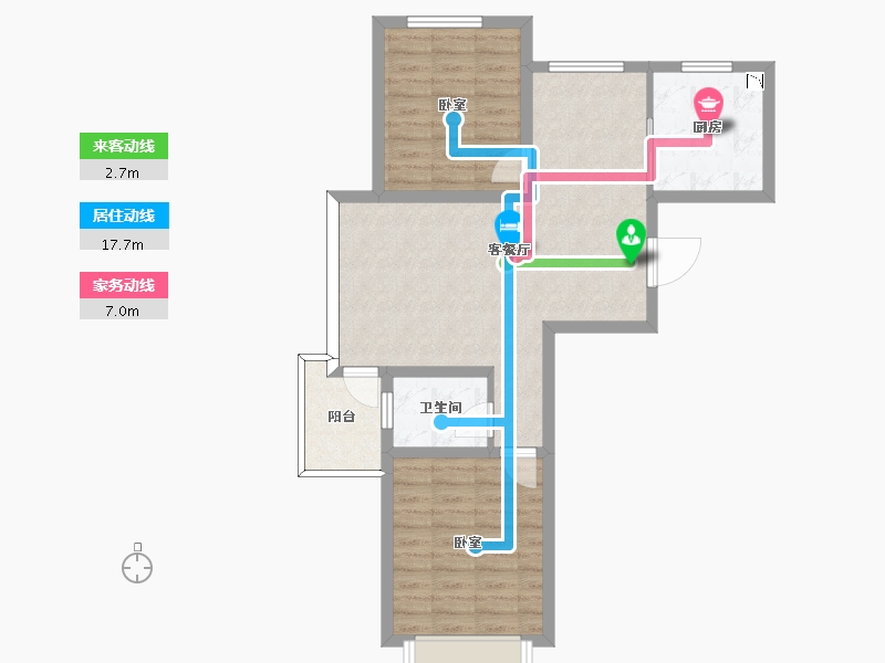 辽宁省-葫芦岛市-利源帝景-71.40-户型库-动静线