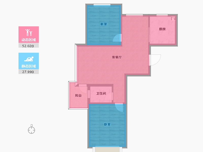 辽宁省-葫芦岛市-利源帝景-71.40-户型库-动静分区