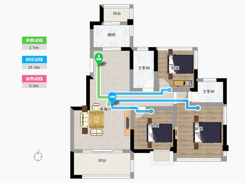 四川省-南充市-御景台-73.76-户型库-动静线