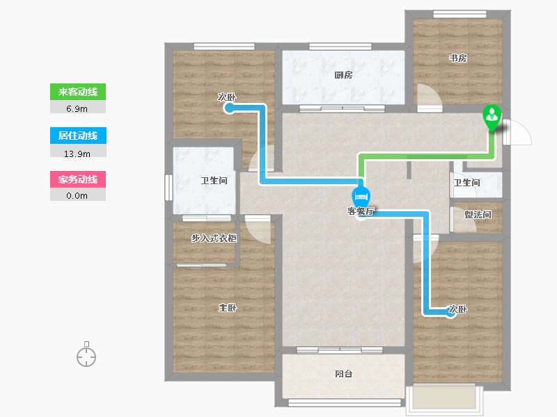 陕西省-榆林市-易信·春风棠樾-114.93-户型库-动静线