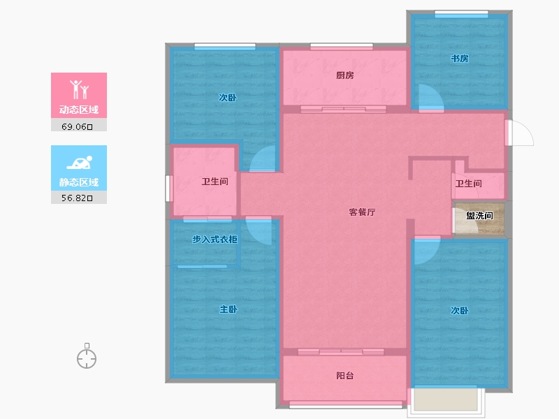 陕西省-榆林市-易信·春风棠樾-114.93-户型库-动静分区