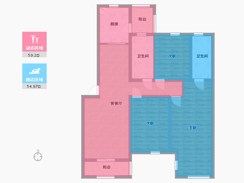 江苏省-苏州市-华园丽都阳光-100.80-户型库-动静分区