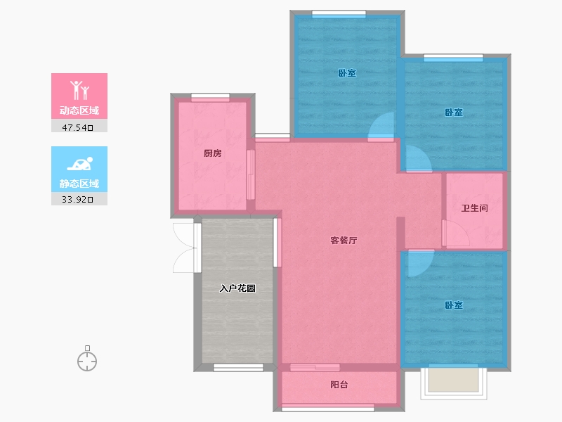 辽宁省-葫芦岛市-首开·国风海岸-82.46-户型库-动静分区