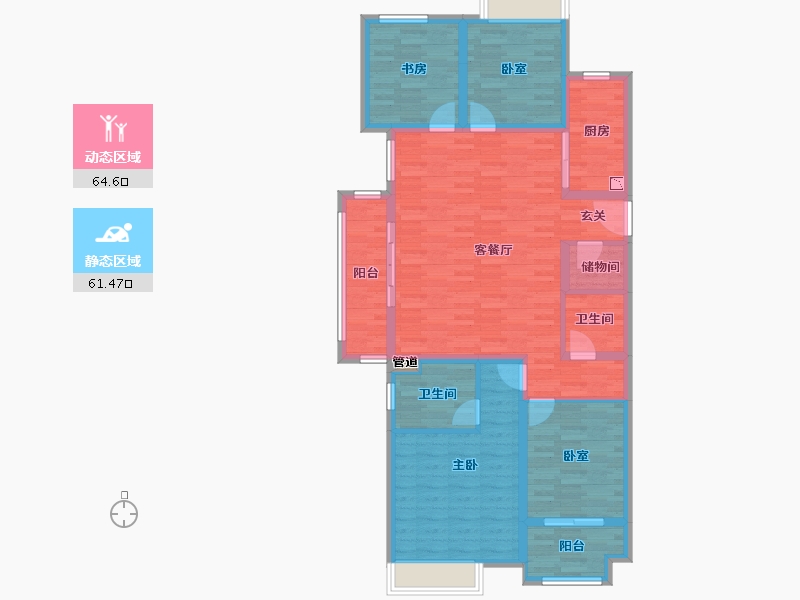 江苏省-南京市-泰禾金尊府-112.82-户型库-动静分区