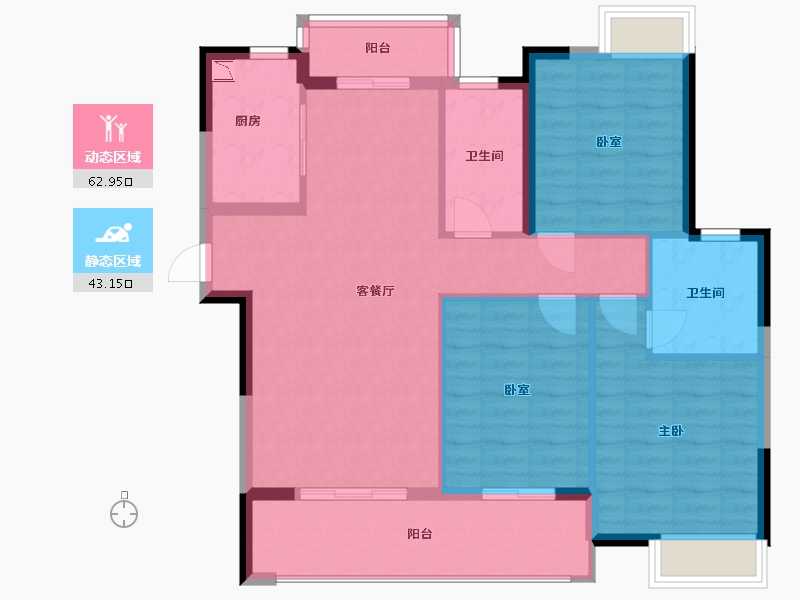 江西省-抚州市-富力尚悦居-96.00-户型库-动静分区