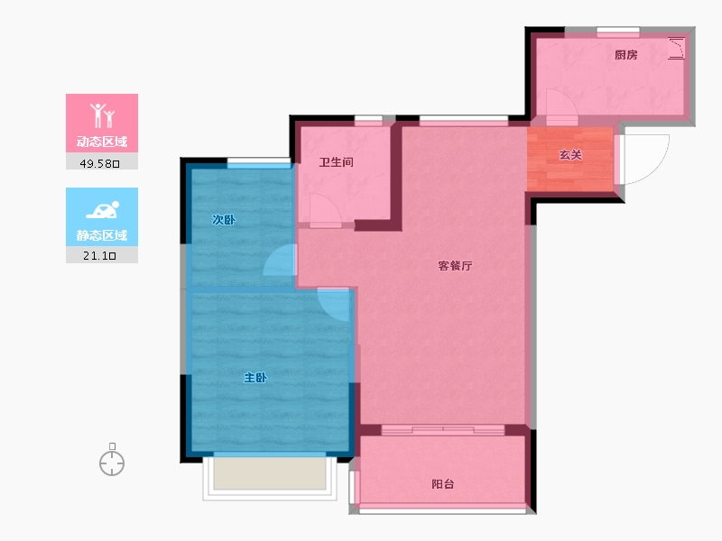 江苏省-南京市-宁滁恒大文化旅游城-63.00-户型库-动静分区