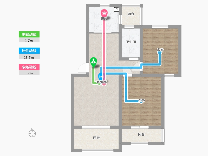 江苏省-苏州市-华园丽都阳光-71.21-户型库-动静线