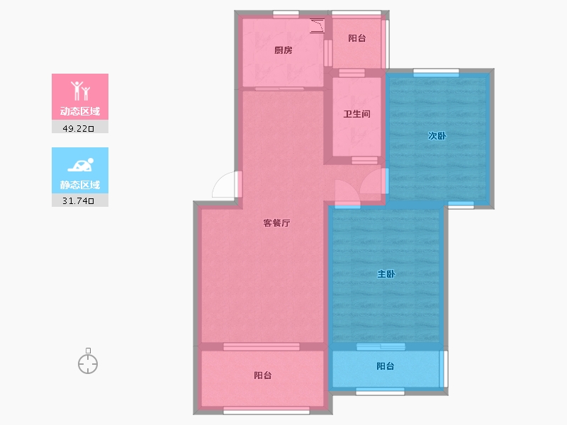 江苏省-苏州市-华园丽都阳光-71.21-户型库-动静分区