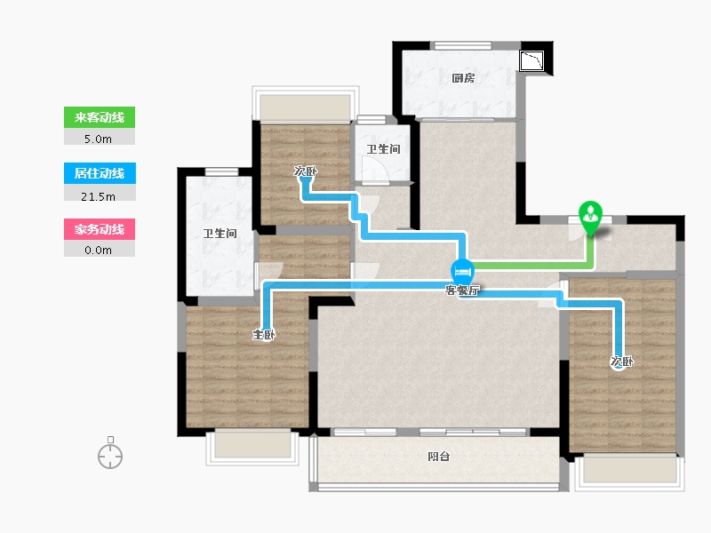 江苏省-苏州市-保利月映庭-120.00-户型库-动静线