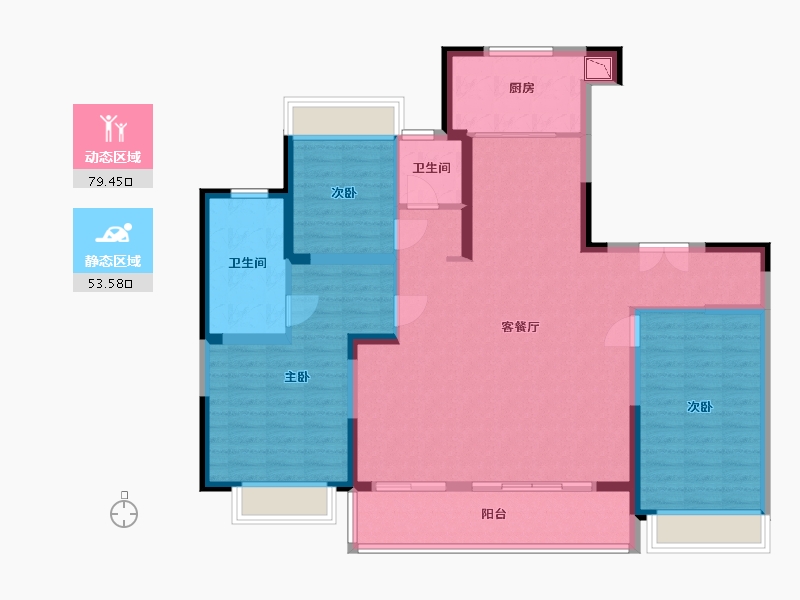 江苏省-苏州市-保利月映庭-120.00-户型库-动静分区