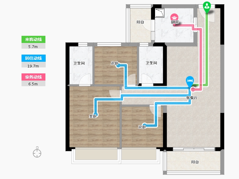 江苏省-南京市-碧桂园凤凰城-83.00-户型库-动静线