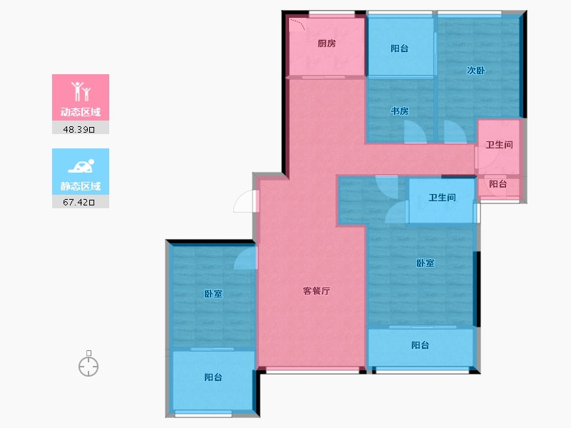 广西壮族自治区-玉林市-绿城春江花月-105.13-户型库-动静分区