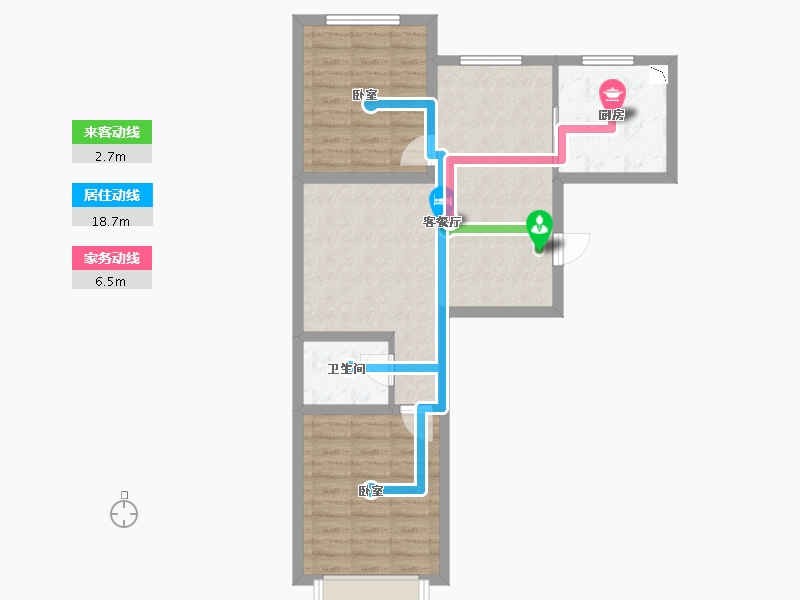 辽宁省-葫芦岛市-利源帝景-66.76-户型库-动静线