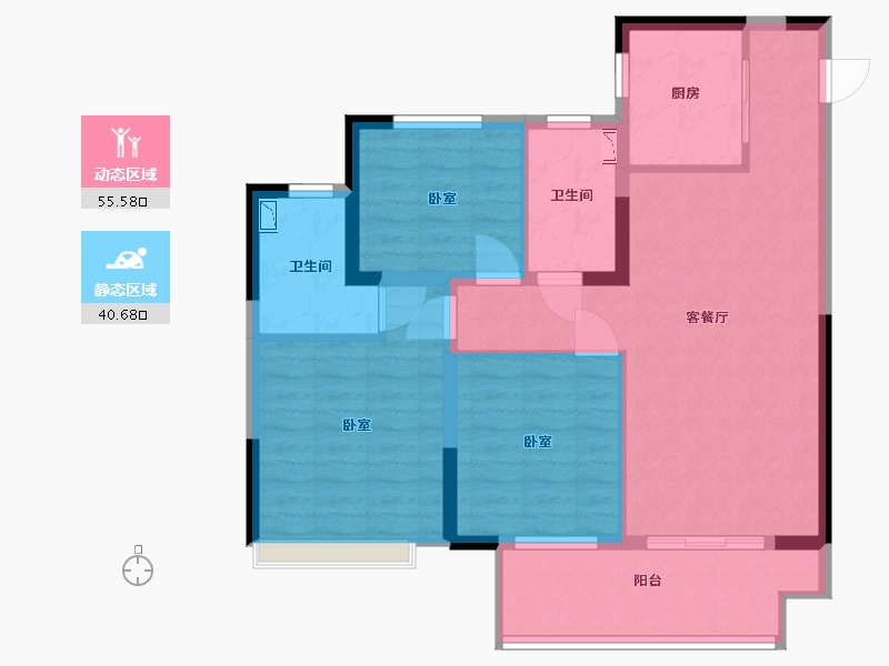 江苏省-常州市-中梁中南拾光印-86.00-户型库-动静分区