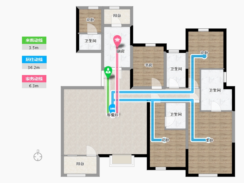 陕西省-西安市-富力白鹭湾-150.01-户型库-动静线