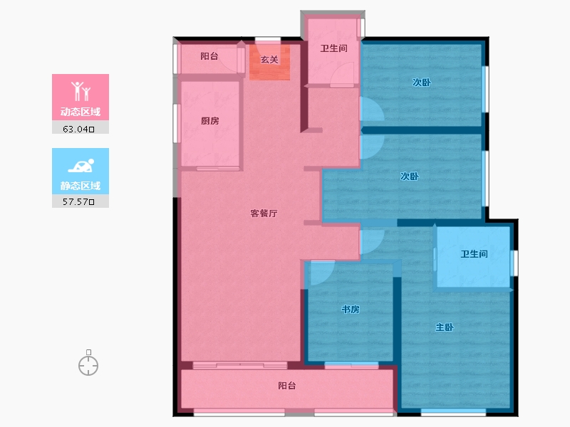 云南省-昆明市-东原璞阅-107.67-户型库-动静分区