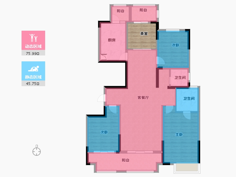 陕西省-榆林市-易信·春风棠樾-114.93-户型库-动静分区