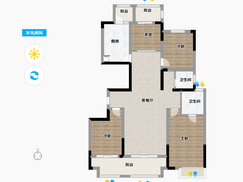 陕西省-榆林市-易信·春风棠樾-114.93-户型库-采光通风