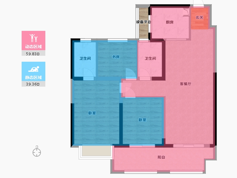 江苏省-常州市-新城华宇悦隽公馆-90.00-户型库-动静分区