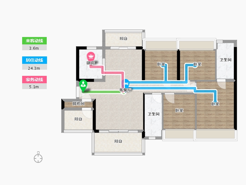 广西壮族自治区-玉林市-北流碧桂园十里江湾-109.93-户型库-动静线