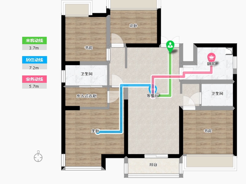 甘肃省-兰州市-文鑫时代星空-84.95-户型库-动静线