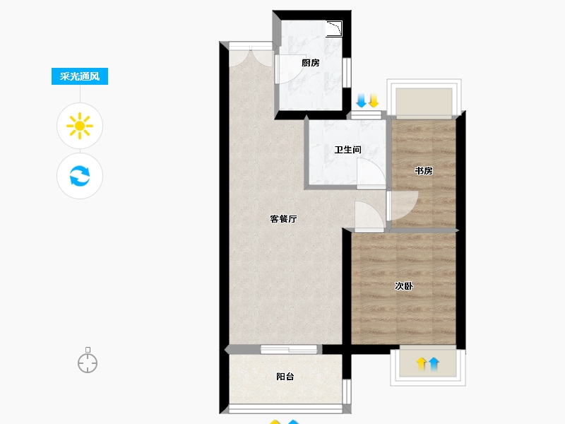 甘肃省-兰州市-文鑫时代星空-45.69-户型库-采光通风