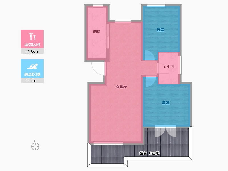 辽宁省-葫芦岛市-首开·国风海岸-68.69-户型库-动静分区