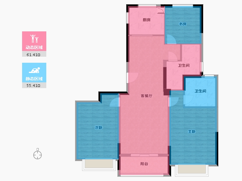 浙江省-金华市-海塘壹品-105.00-户型库-动静分区