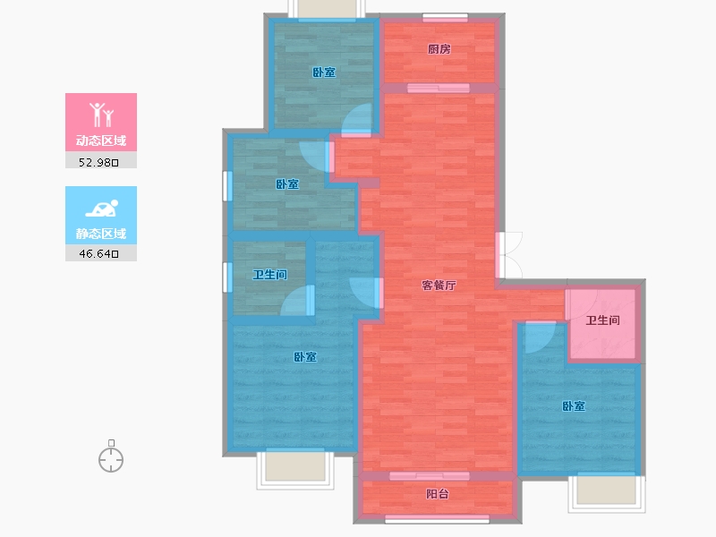 甘肃省-兰州市-国际旅游港中央首府-87.47-户型库-动静分区