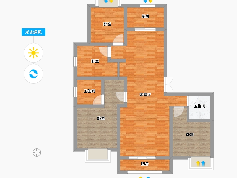 甘肃省-兰州市-国际旅游港中央首府-87.47-户型库-采光通风