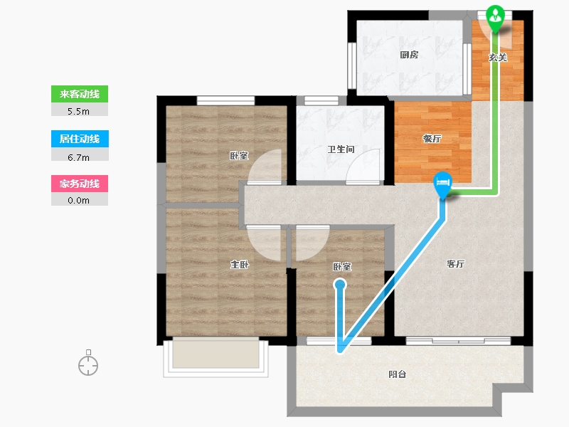 江苏省-常州市-碧桂园壹号天禧-76.00-户型库-动静线