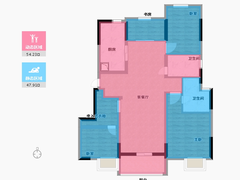 江苏省-苏州市-兴学花苑-89.58-户型库-动静分区