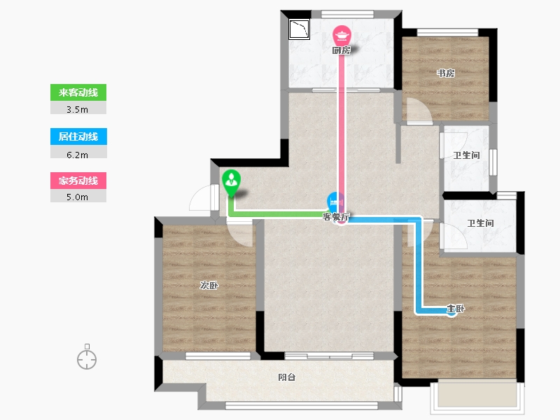 陕西省-榆林市-阳光紫郡-88.79-户型库-动静线