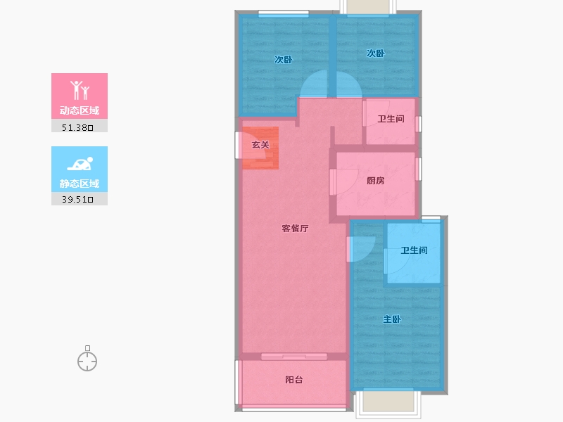 云南省-昆明市-恒泰滇池名门-80.86-户型库-动静分区