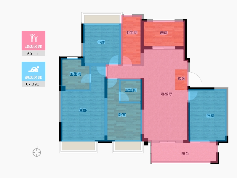 江苏省-苏州市-玉兰臻园-114.01-户型库-动静分区