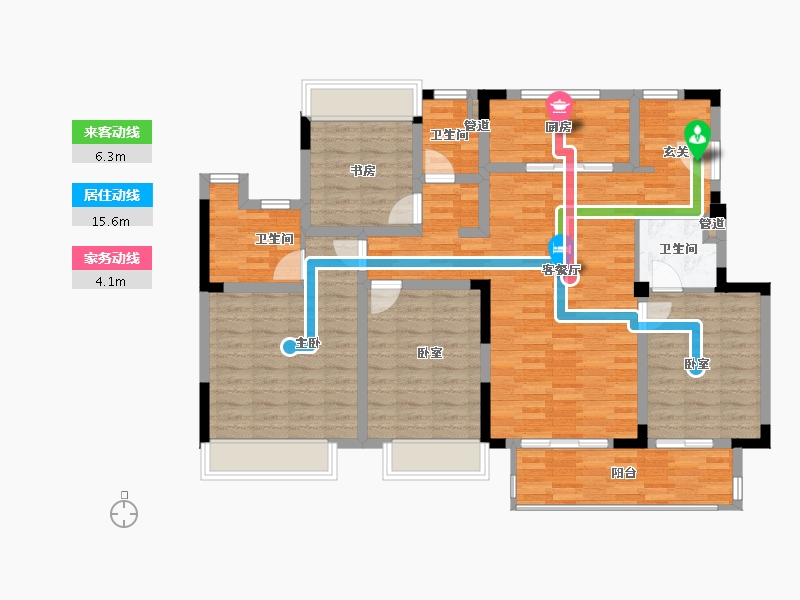 江苏省-苏州市-玉兰臻园-117.24-户型库-动静线