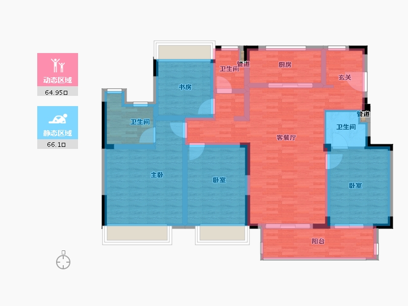 江苏省-苏州市-玉兰臻园-117.24-户型库-动静分区