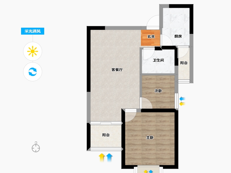 云南省-昆明市-恒泰滇池名门-55.13-户型库-采光通风