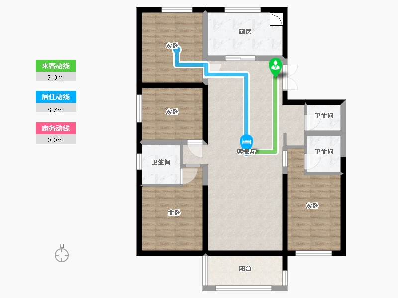 甘肃省-兰州市-文鑫时代星空-105.34-户型库-动静线