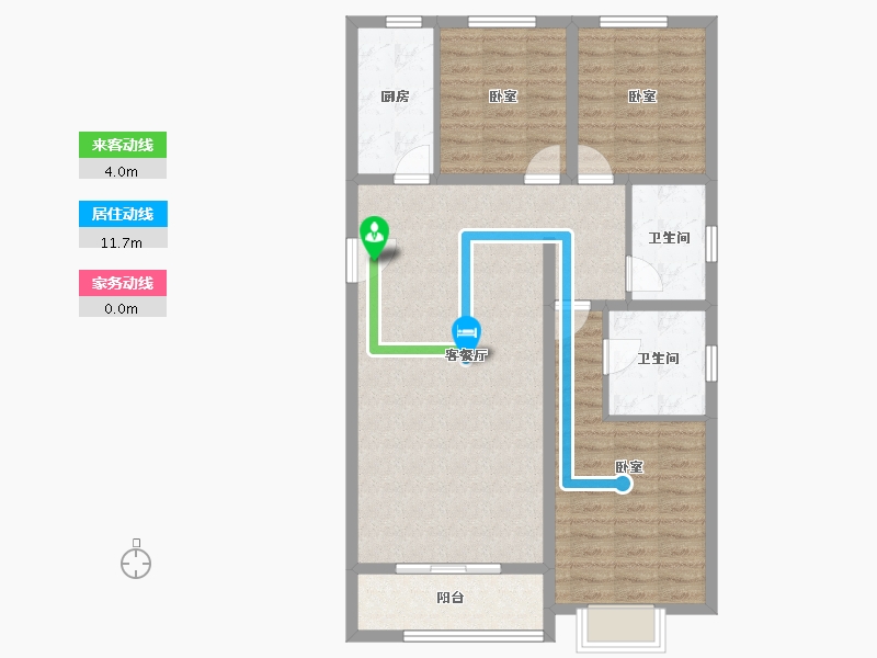 山西省-太原市-新希望花园-96.01-户型库-动静线