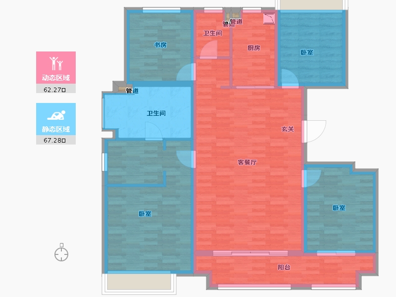 江苏省-南京市-泰禾金尊府-117.00-户型库-动静分区