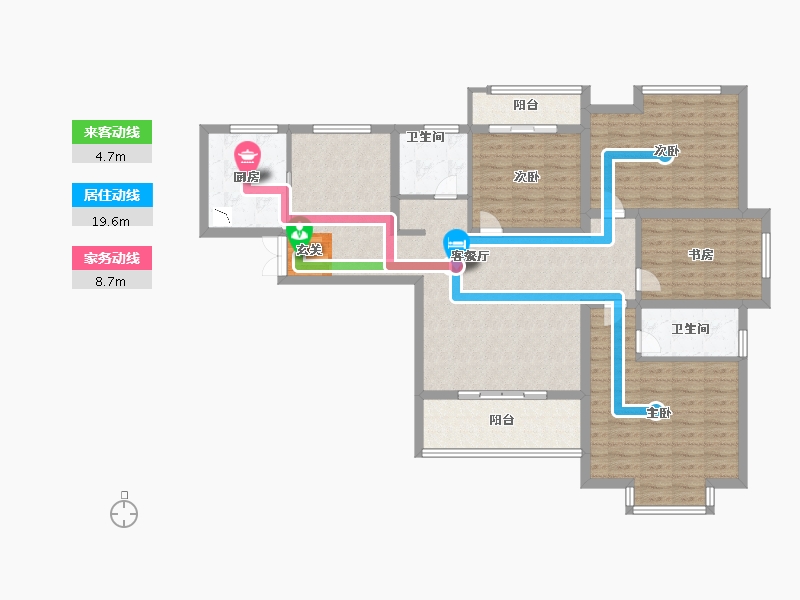 陕西省-宝鸡市-滨河新城-118.99-户型库-动静线