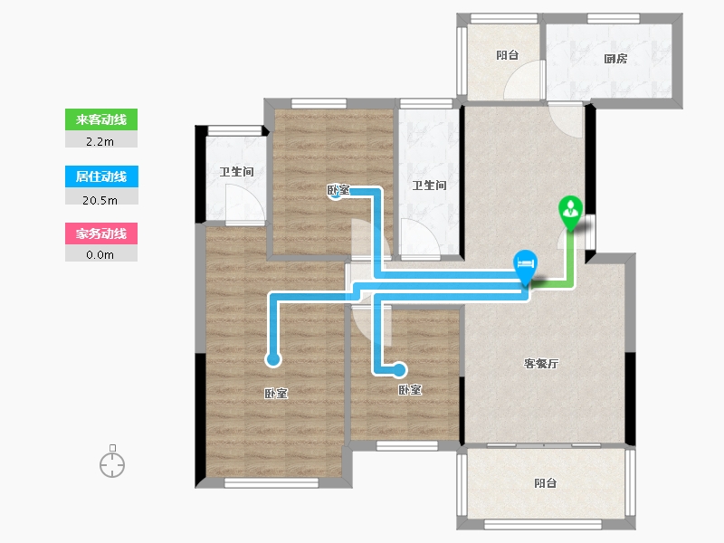 广西壮族自治区-玉林市-喜润金域悦府-91.32-户型库-动静线