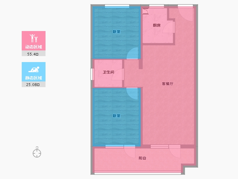 辽宁省-葫芦岛市-恒泰·时间海-71.79-户型库-动静分区